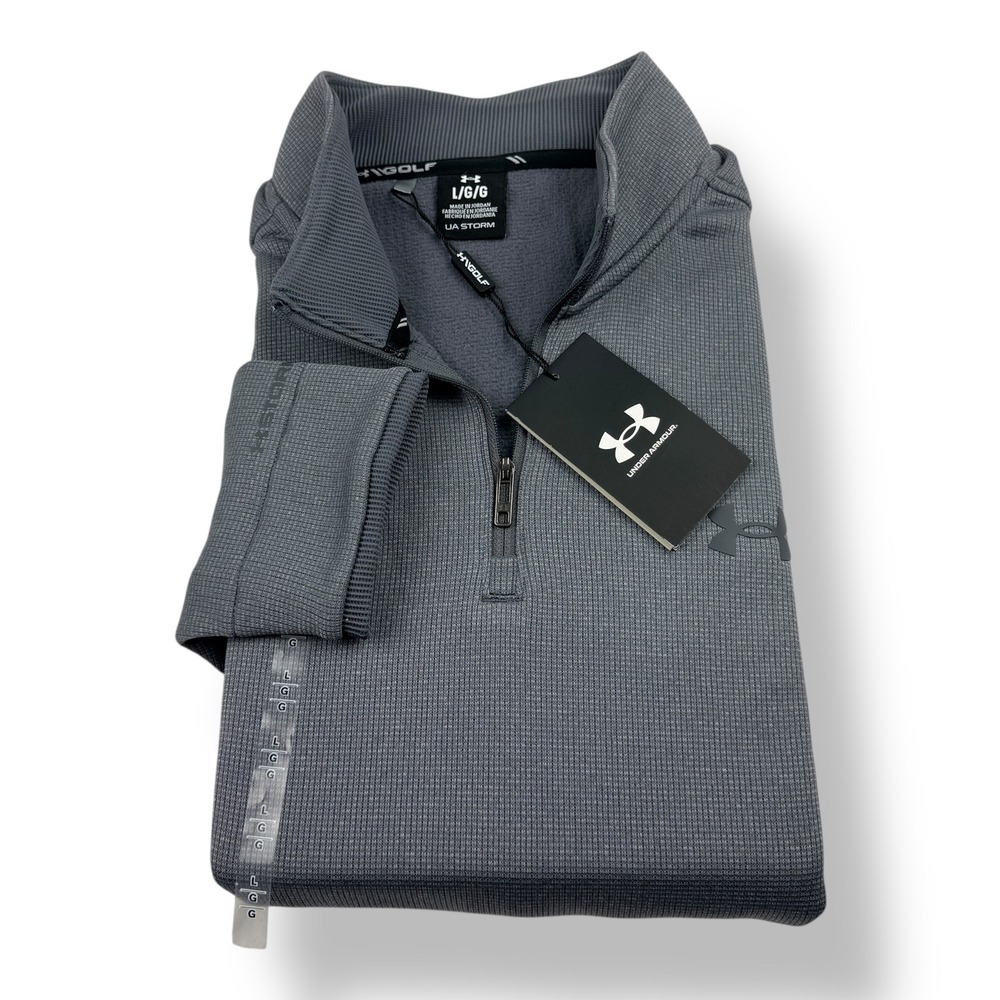 Under Armour Mens‎ UA Storm Golf 1/4 Zip Fleece Sweater Gray Large NWT